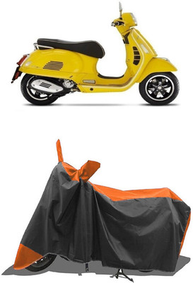 SUGASHRI Waterproof Two Wheeler Cover for Vespa(GTS Super 125 BS6, Orange, Black)