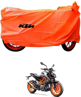 THEABDS Waterproof Two Wheeler Cover for KTM(125 Duke, Orange)