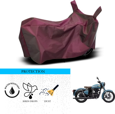 SnehaSales Waterproof Two Wheeler Cover for Royal Enfield(Classic 350 Signals, Maroon)