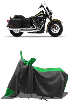 SUGASHRI Waterproof Two Wheeler Cover for Harley Davidson(Heritage Softail Classic, Green, Black)