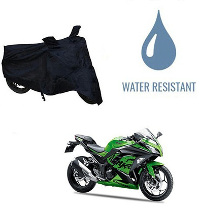 Mdstar Waterproof Two Wheeler Cover for Kawasaki(Ninja 300, Black)