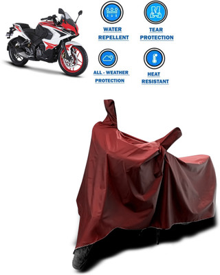 CODOKI Waterproof Two Wheeler Cover for Bajaj(Pulsar RS 200, Maroon)