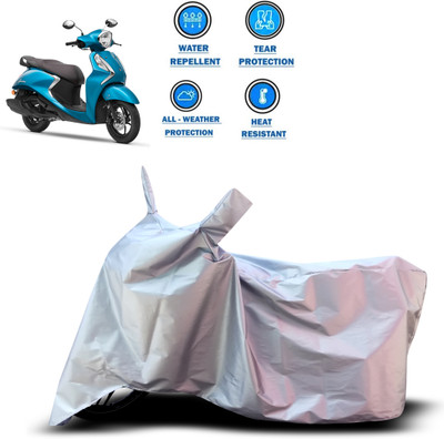 CODOKI Two Wheeler Cover for Yamaha(Fascino 125 FI, Silver)