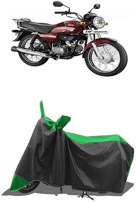 SUGASHRI Waterproof Two Wheeler Cover for Hero(HF Dawn BS6, Green, Black)