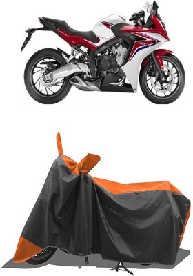 SUGASHRI Waterproof Two Wheeler Cover for Honda(CBR 650F, Orange, Black)
