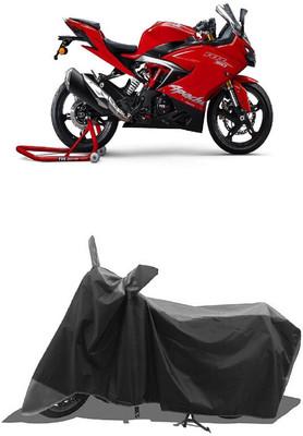 SUGASHRI Waterproof Two Wheeler Cover for TVS(Apache RTR 310 BS6, Grey, Black)
