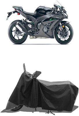 SUGASHRI Waterproof Two Wheeler Cover for Kawasaki(Ninja ZX-10R SE BS6, Grey, Black)