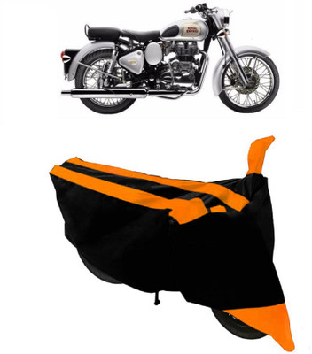 THE REAL ARV Two Wheeler Cover for Royal Enfield(Classic 350, Orange, Black)