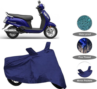 SK AUTO Two Wheeler Cover for Suzuki(Blue)