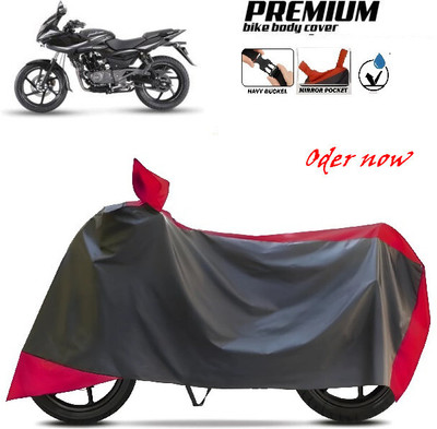 SK AUTO Waterproof Two Wheeler Cover for TVS, Hero, Honda, Bajaj(Red, Black)