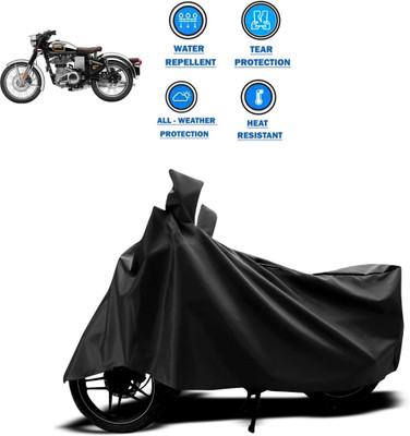 CODOKI Two Wheeler Cover for Royal Enfield(Classic 500, Black)