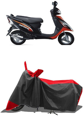 SUGASHRI Waterproof Two Wheeler Cover for TVS(Scooty Streak, Red, Black)