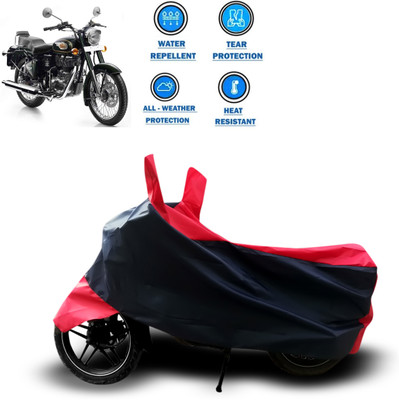 GOSHIV-car and bike accessories Two Wheeler Cover for Royal Enfield(Bullet Electra Twinspark, Red)