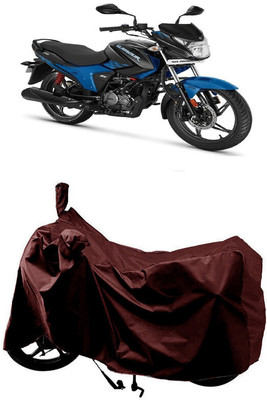 SUGASHRI Waterproof Two Wheeler Cover for Hero(Glamour BS6, Maroon)