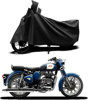 SK AUTO Two Wheeler Cover for Royal Enfield(Bullet 350 New, Black)