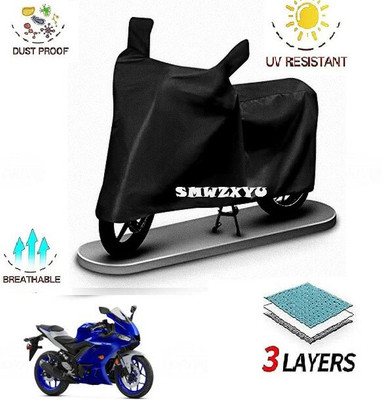 SK AUTO Waterproof Two Wheeler Cover for Yamaha(YZF R3, Black)