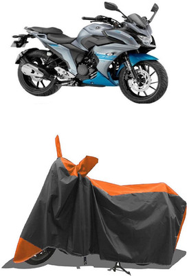 SUGASHRI Waterproof Two Wheeler Cover for Yamaha(Fazer 25 BS6, Orange, Black)