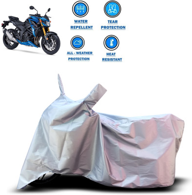 GOSHIV-car and bike accessories Two Wheeler Cover for Suzuki(GSX, Silver)