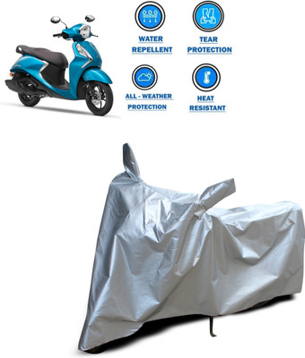 CODOKI Two Wheeler Cover for Yamaha(Fascino 125 FI, Silver)