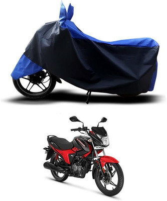 DeepShakshi AUTOMOTIVE Waterproof Two Wheeler Cover for Hero(Glamour, Blue, Black)