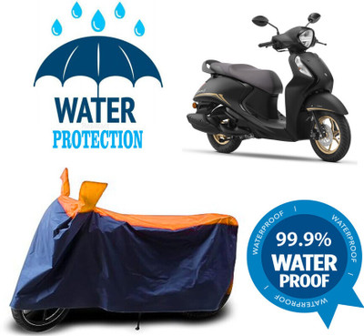 Mdstar Waterproof Two Wheeler Cover for Yamaha(Fascino BS6, Multicolor)