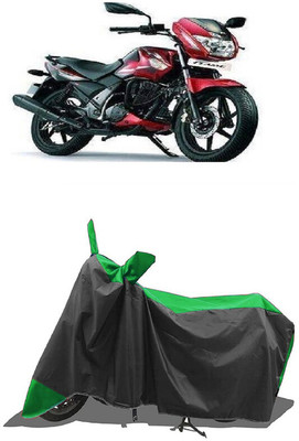 SUGASHRI Waterproof Two Wheeler Cover for TVS(Flame DS 125, Green, Black)