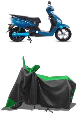 SUGASHRI Waterproof Two Wheeler Cover for Hero(Electric Optima Plus BS6, Green, Black)