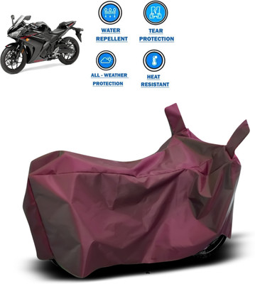 PAGORA Waterproof Two Wheeler Cover for Yamaha(YZF R3, Maroon)