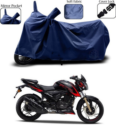 DeepShakshi AUTOMOTIVE Waterproof Two Wheeler Cover for TVS(Apache RTR 200 4V, Blue)