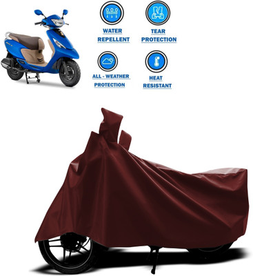 PAGORA Waterproof Two Wheeler Cover for TVS(Zest, Maroon)