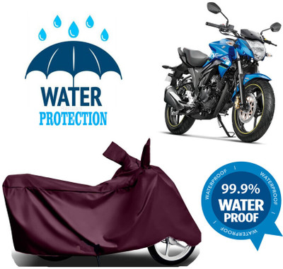 Mdstar Waterproof Two Wheeler Cover for Suzuki(Gixxer Special Edition BS6, Maroon)