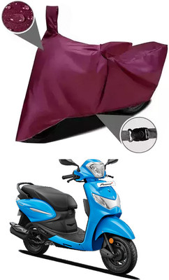 Mdstar Waterproof Two Wheeler Cover for Hero(Pleasure Plus, Maroon)