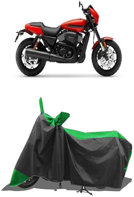 SUGASHRI Waterproof Two Wheeler Cover for Harley Davidson(Street Rod, Green, Black)