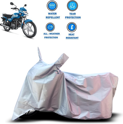CODOKI Two Wheeler Cover for Hero(HF Deluxe Eco, Silver)