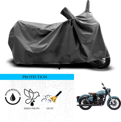 ANTHUB Waterproof Two Wheeler Cover for Royal Enfield(Classic 350 Signals, Grey)