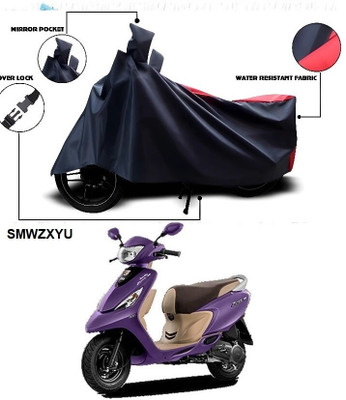 SK AUTO Waterproof Two Wheeler Cover for TVS(Zest 110, Red, Black)