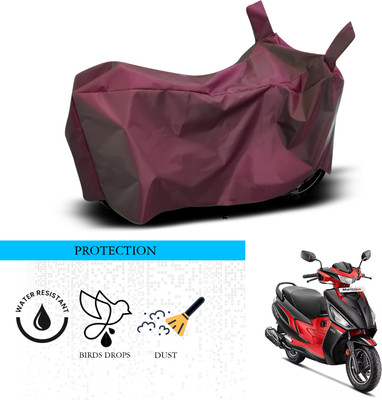 ANTHUB Waterproof Two Wheeler Cover for Hero(Motocorp Maestro Electric, Maroon)