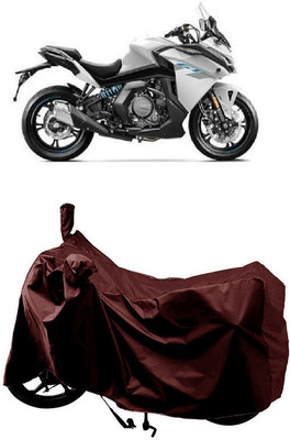 SUGASHRI Waterproof Two Wheeler Cover for CFMoto(650GT, Maroon)