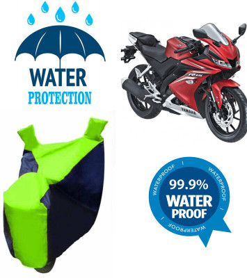 Mdstar Waterproof Two Wheeler Cover for Yamaha(R15S, Blue, Green)
