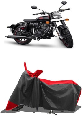 SUGASHRI Waterproof Two Wheeler Cover for Royal Enfield(Classic Stealth Black BS6, Red, Black)