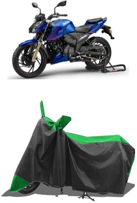 SUGASHRI Waterproof Two Wheeler Cover for TVS(Apache RTR 200 4V, Green, Black)