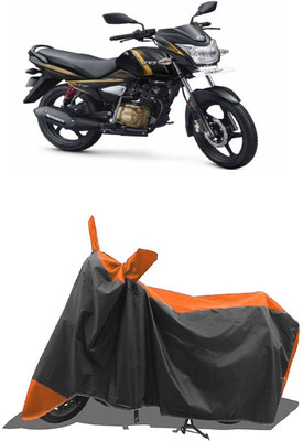 SUGASHRI Waterproof Two Wheeler Cover for TVS(Victor Premium BS6, Orange, Black)