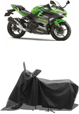 SUGASHRI Waterproof Two Wheeler Cover for Kawasaki(Ninja 400, Grey, Black)