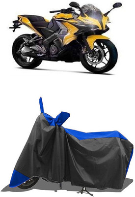 SUGASHRI Waterproof Two Wheeler Cover for Bajaj(Pulsar SS400 BS6, Blue, Black)