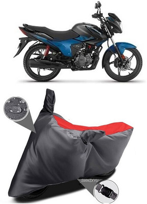SK AUTO Waterproof Two Wheeler Cover for Hero(Glamour, Red, Black)