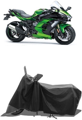 SUGASHRI Waterproof Two Wheeler Cover for Kawasaki(Ninja H2 SX, Grey, Black)