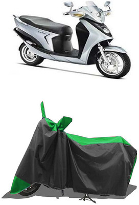 SUGASHRI Waterproof Two Wheeler Cover for Hero(Leap Hybrid SES BS6, Green, Black)