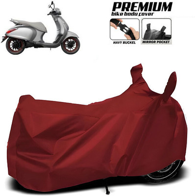 SK AUTO Waterproof Two Wheeler Cover for Bajaj(Urbanite Chetak BS6, Maroon)