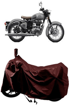 SUGASHRI Waterproof Two Wheeler Cover for Royal Enfield(Classic Gunmetal BS6, Maroon)