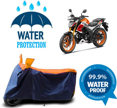 Mdstar Waterproof Two Wheeler Cover for Honda(Hornet 2.0, Blue, Orange)